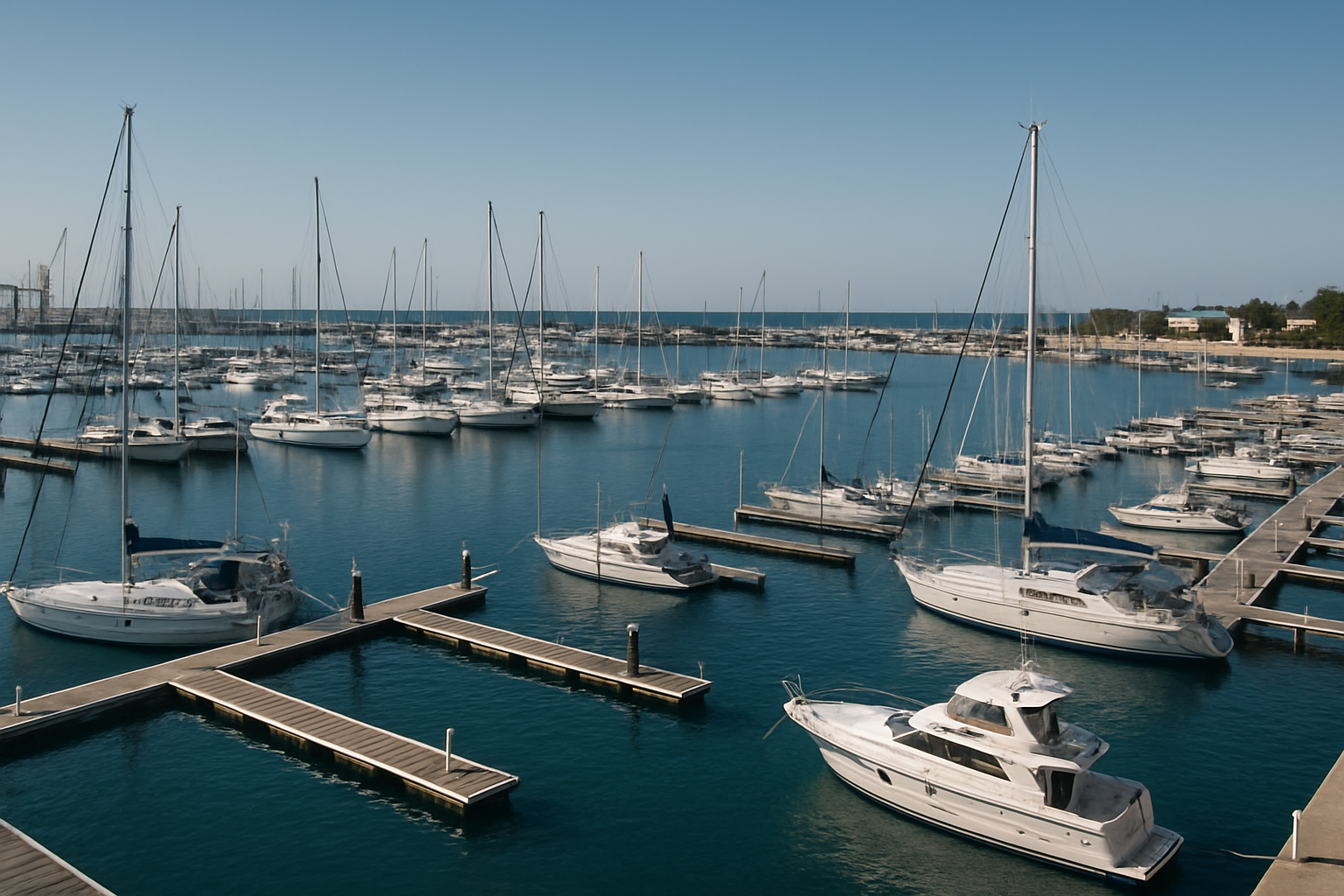 Portos e marinas ao longo das rotas