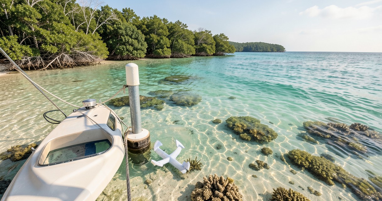 Navegação em áreas protegidas — Procedimentos de ancoragem e atracação em reservas marinhas